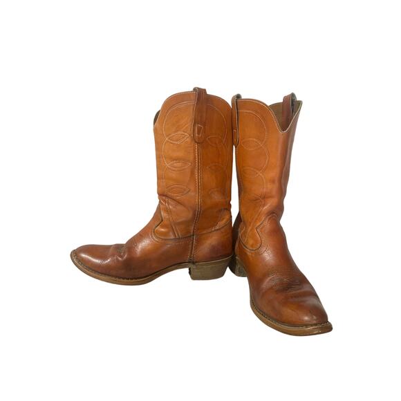 Vintage Landis Mens Brown Leather Cowboy Western Boots 10 D 94046 USA - Picture 3 of 9